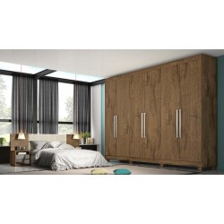 ROUPEIRO ALBA 6 PTS 100% MDF BRAÚNA 245 x 237 x 55,8