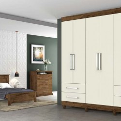 ROUPEIRO NICE 6PTS BRAÚNA/ OFF WHITE 178 x 215,5 x 47