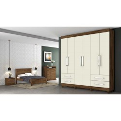 ROUPEIRO NICE 6PTS BRAÚNA/ OFF WHITE 178 x 215,5 x 47