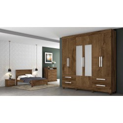ROUPEIRO NICE 6PTS ESPELHADO BRAÚNA 178 x 215,5 x 47