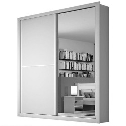 ROUPEIRO MADRID PLUS 1 PT COM ESPELHO 100%MDF - BRANCO