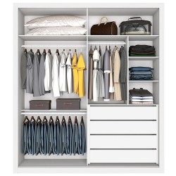 ROUPEIRO MADRID PLUS 1 PT COM ESPELHO 100%MDF - BRANCO